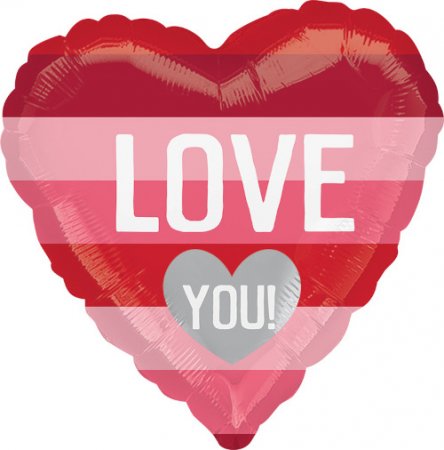Love You Pink & Red Stripes - Click Image to Close