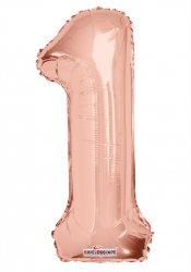 Number 1 Rose Gold Shape 14” PKGD