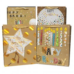 Large Happy Birthday Matte w/ Foil Gift Bag
