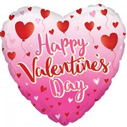 Happy Valentine's Day Balloon Hearts