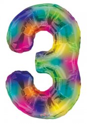 Number 3 Multicolor Shape PKGD