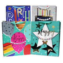 Small Happy Birthday Matte w/ Foil Gift Bag