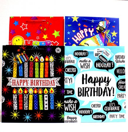 Large Matte Birthday Gift Bag - Click Image to Close