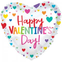 Happy Valentine's Day Colorful Hearts