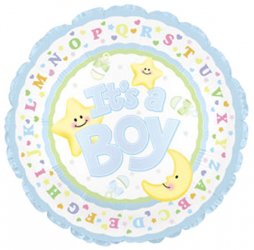 It's A Boy Moon & Stars 4"