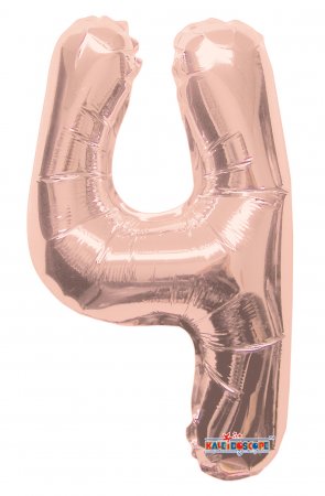 Number 4 Rose Gold Shape 14” PKGD - Click Image to Close