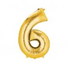 Number 6 Gold Shape PKGD