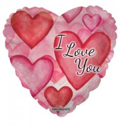 I Love You Watercolor Hearts