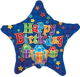 Happy Birthday Big Dots Blue Star
