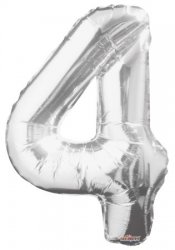 Number 4 Silver Shape PKGD