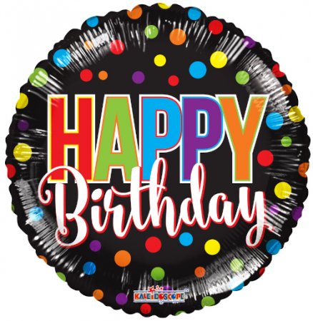 Happy Birthday Dots Gelli 9" - Click Image to Close