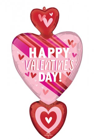 Happy Valentine's Day Heart & Stripes - Click Image to Close