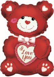 ILY Red & White Teddy 12"