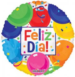 Feliz Dia Colorful Balloons