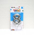 Silver Numeric Candle "8"