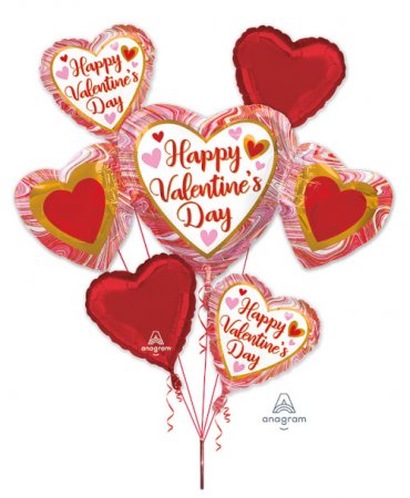 Happy Valentine's Marble Heart Bouquet - Click Image to Close