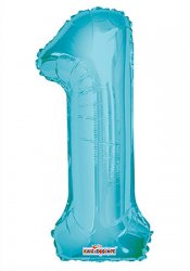Number 1 Light Blue Shape 14” PKGD