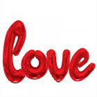 84” Red Love Script 4 Letter Shape PKGD