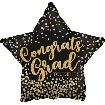 Congrats Grad Gold Etch 9" - Click Image to Close