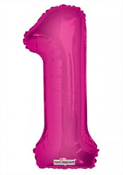 Number 1 Hot Pink Shape 14” PKGD