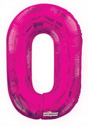 Number 0 Hot Pink Shape 14” PKGD