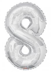 Number 8 Silver Shape PKGD