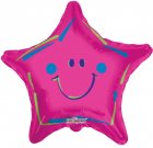 Hot Pink Smiley Star