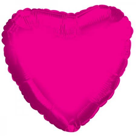 4" Hot Pink Heart *Pre-Inflated* - Click Image to Close