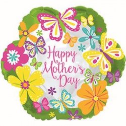 Happy Mother's Day Flutterflies Lime Border