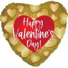 Happy Valentine's Day Gold Hearts