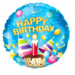 Happy Birthday Cake & Party Hat