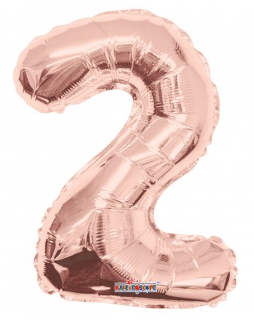 Number 2 Rose Gold Shape 14” PKGD - Click Image to Close