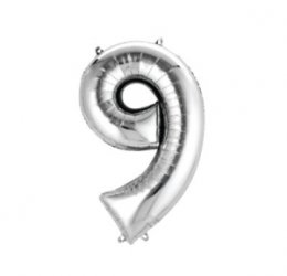 Number 9 Silver Shape PKGD