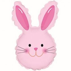 Happy Bunny Head Pink 12"