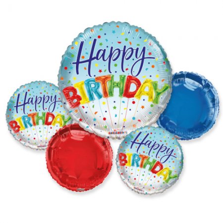 Birthday Balloon Letters Bouquet - Click Image to Close