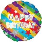 Happy Birthday Rainbow Stripes 9"