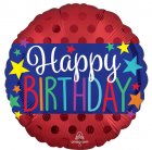 4" Satin Happy Birthday Banner *Pre-Inflated*