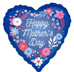 Blue Happy Mother's Day Floral