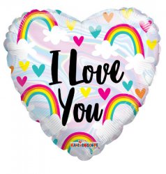 I Love You Rainbow and Hearts Holographic