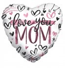 Love You Mom Brushed Heart