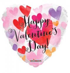 Happy Valentine's Day Watercolor Hearts