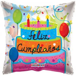 Feliz Cumpleanos Pastel Transparent 9"