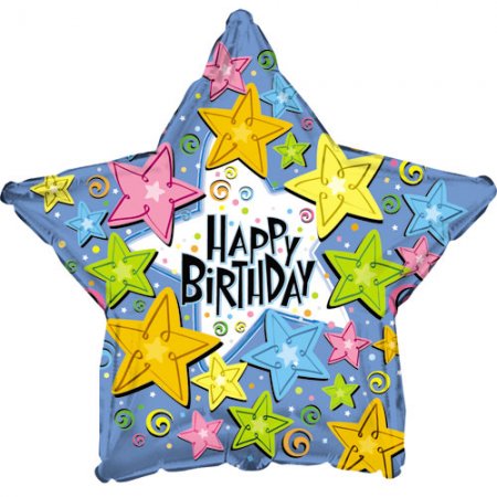 BIRTHDAY STARS STAR SHAPE - Click Image to Close