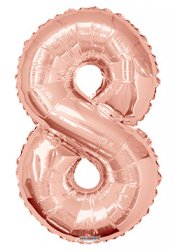 Number 8 Rose Gold Shape PKGD
