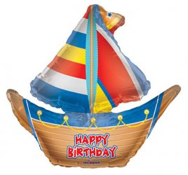 Happy Bday Sailboat 14"