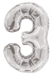 Number 3 Silver Shape PKGD