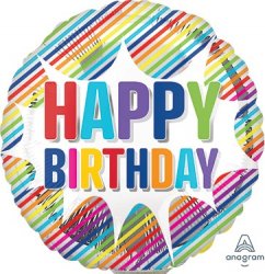 Happy Birthday Striped 4"
