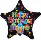 Happy Birthday Big Dots Black Star