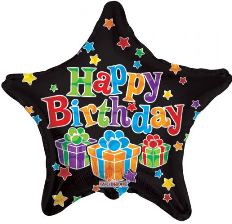 Happy Birthday Big Dots Black Star - Click Image to Close