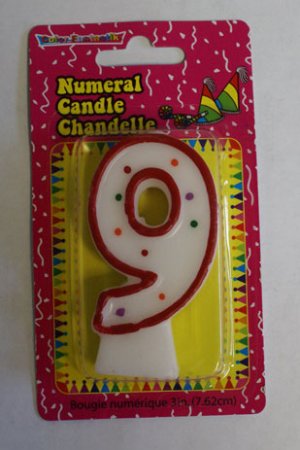 "9" Candle - Click Image to Close